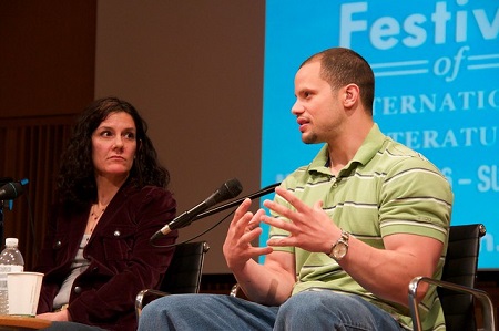 Adrian at a press conference